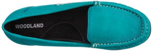 Woodland Women's Turquoise Nubuk Goat Bally - Image 3
