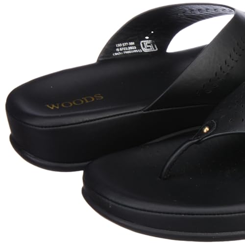 Woodland Women's Black Leather Slippers - Image 2
