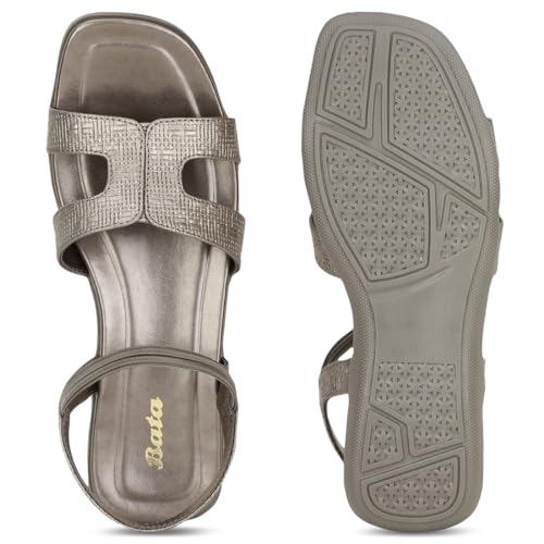 Bata Grey Slip-on Sandals for Women - Image 3
