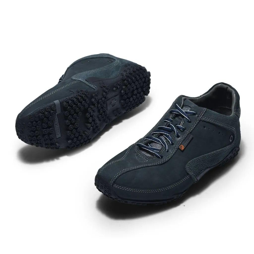 Woodland Men's Leather Casual Shoes - Navy - Image 5