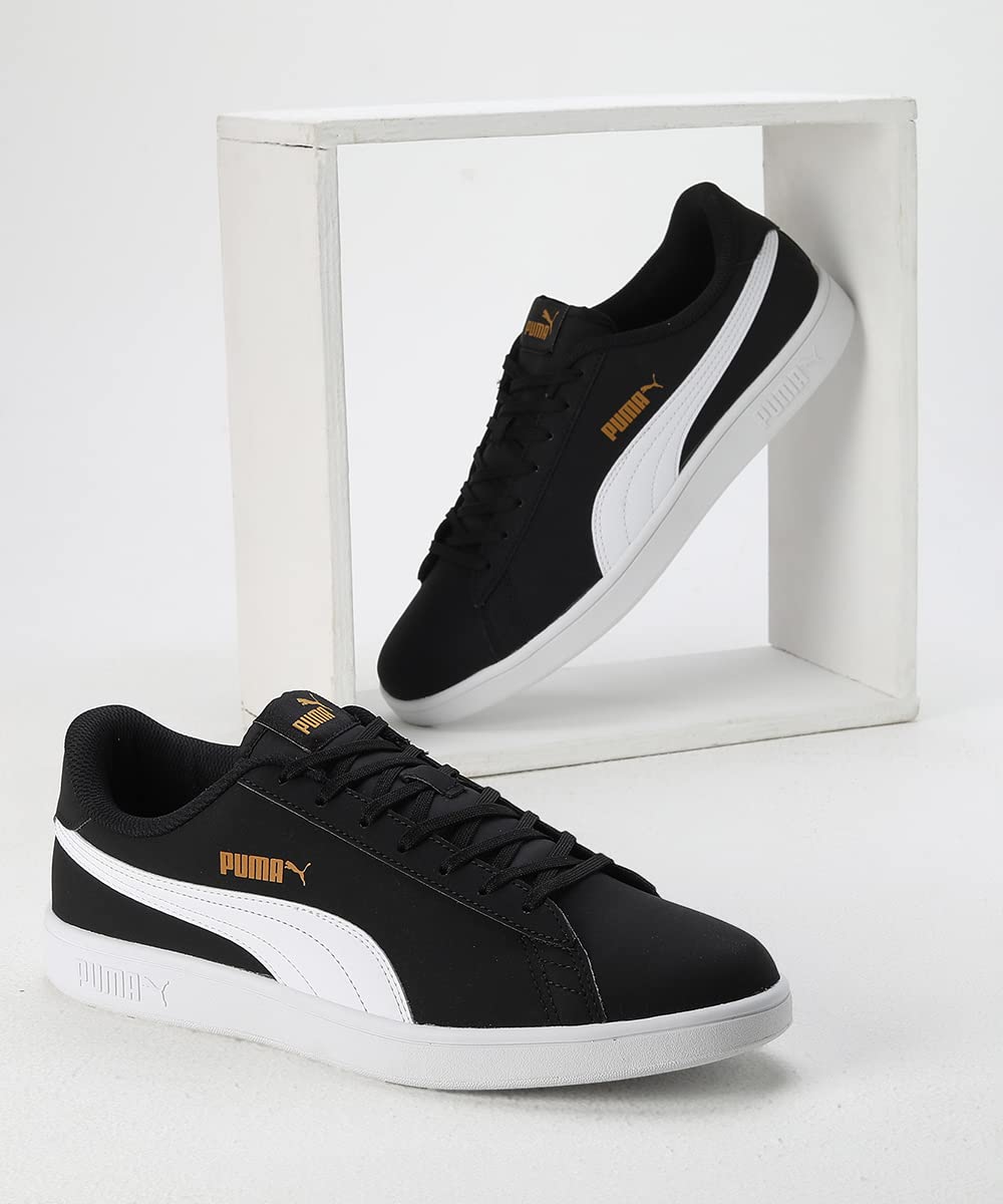 Puma Smash V2 Sneaker - Black White Gold - Image 5