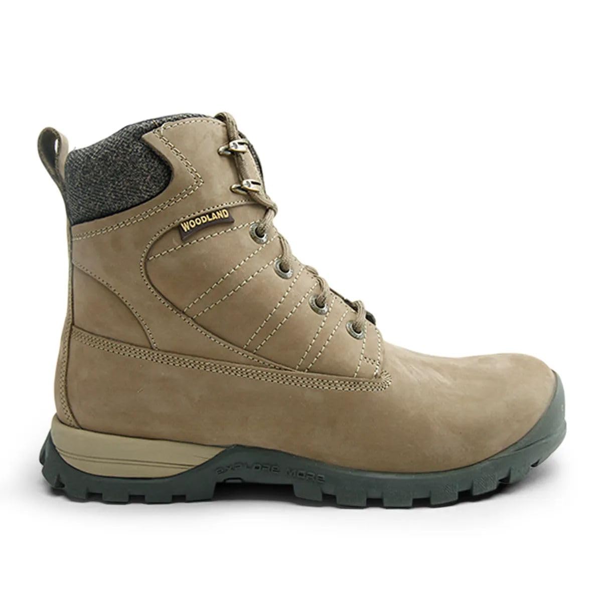 Woodland Men's Dubai Khaki Leather Boots