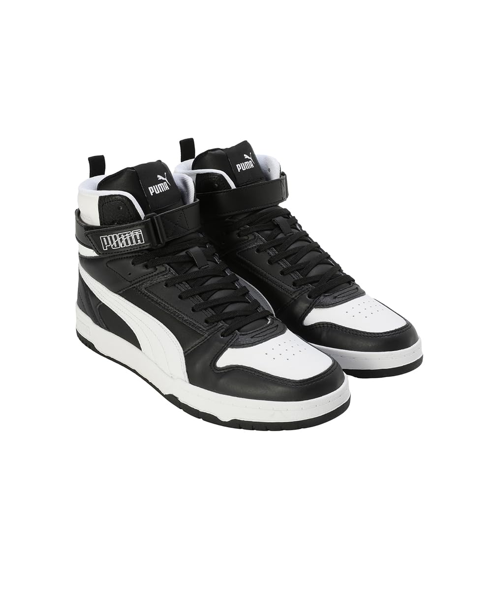 Puma Men's Court Shatter Mid Sneaker - Black White - Image 5