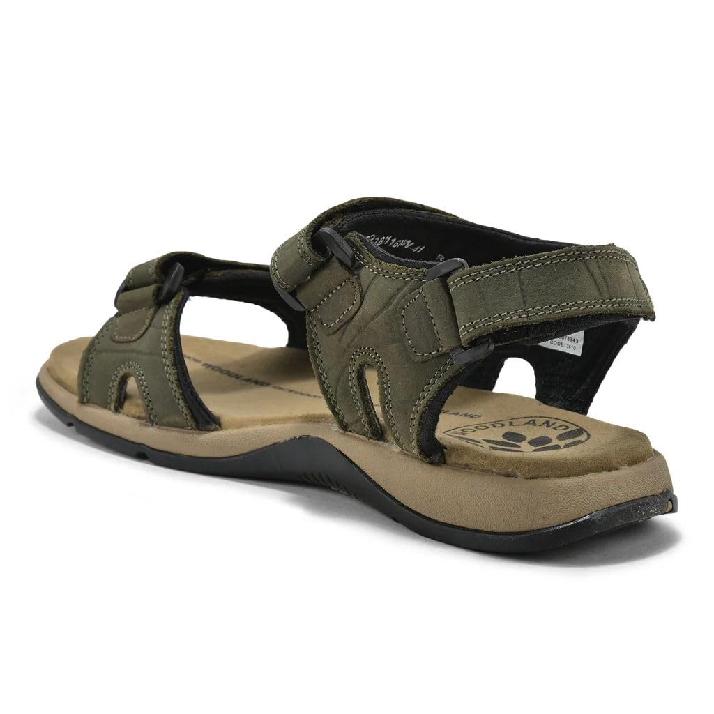 Woodland Men's Olive Green Nubuk Sandal - Image 5