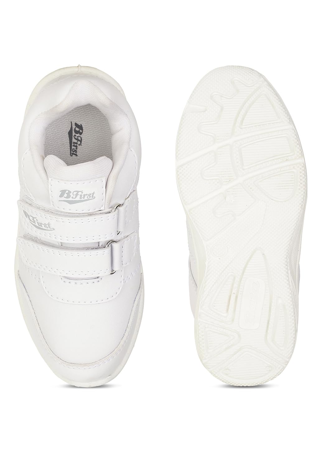 Bata Unisex White Velcro School Shoes - Image 4