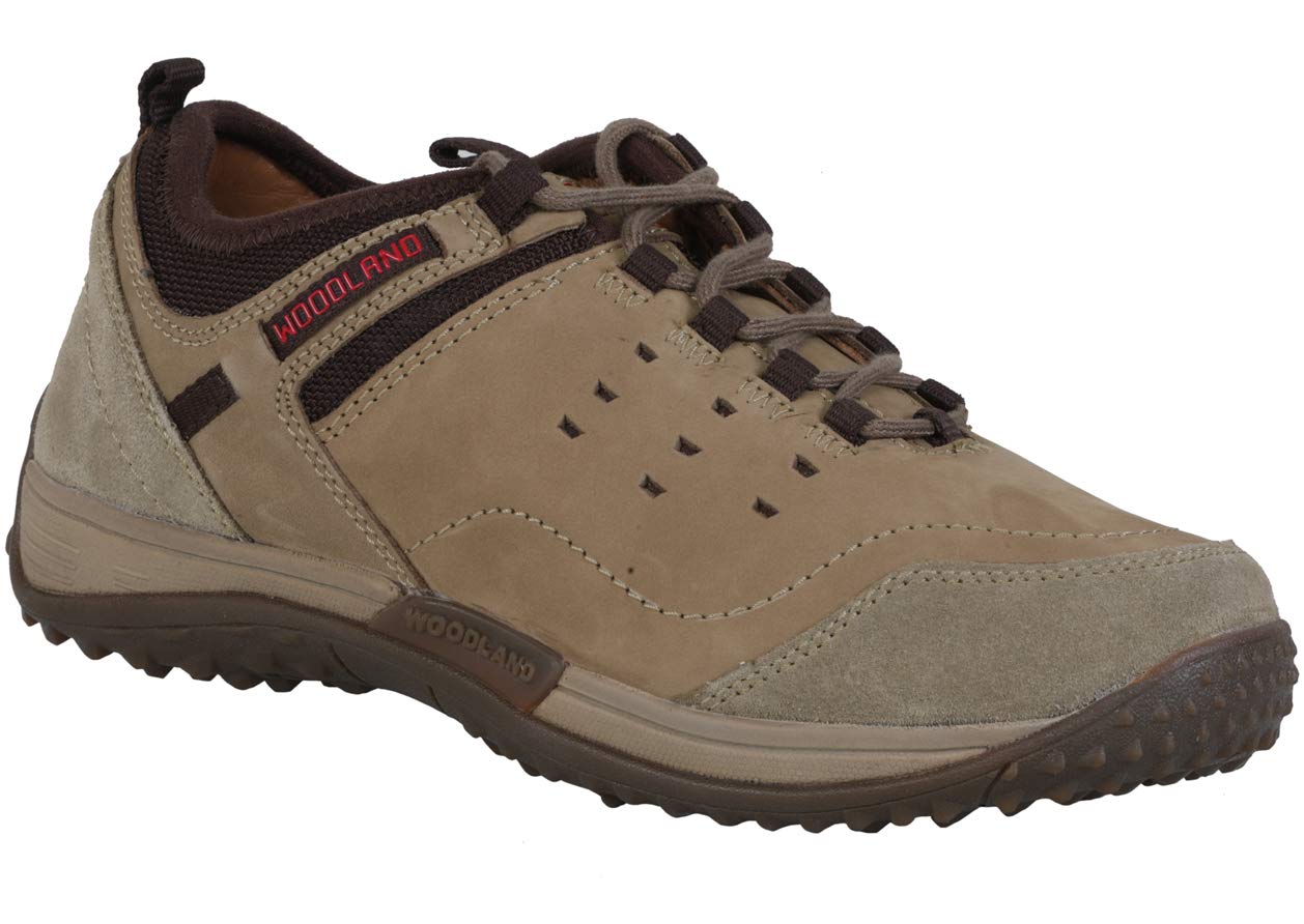 Woodland Men's Khaki Leather Casuals Shoes