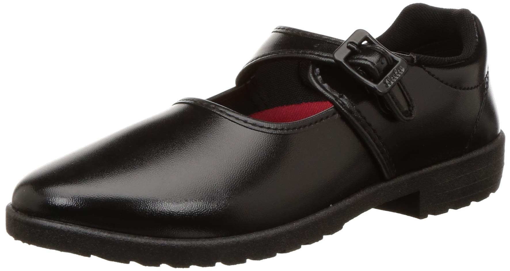 Bata Girls Black Buckle School Shoes