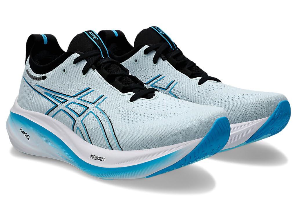 ASICS Men's Gel-Nimbus 26 Running Shoes - Cool Grey/Bright Cyan - Image 4