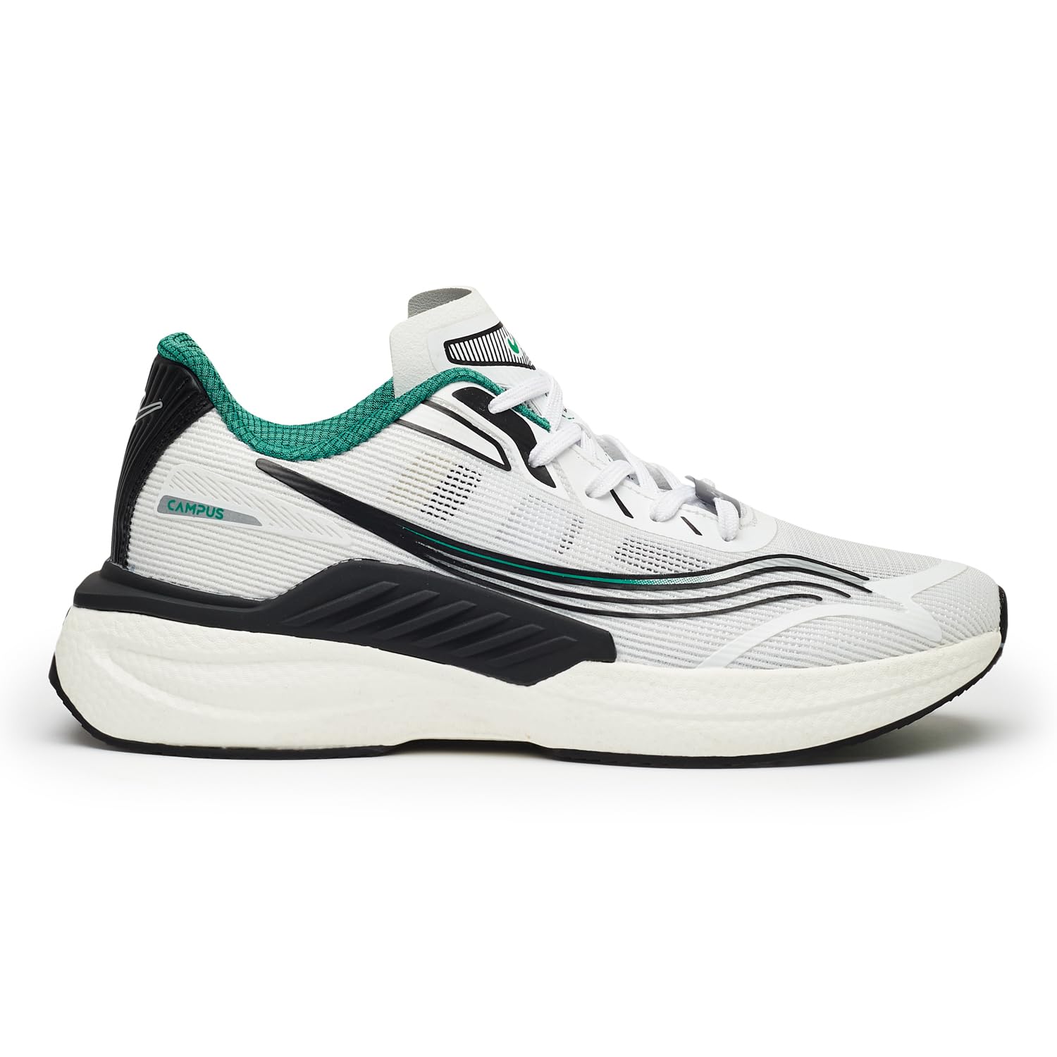 Campus Men's Creed Running Shoes - WHT/GRN - Image 2