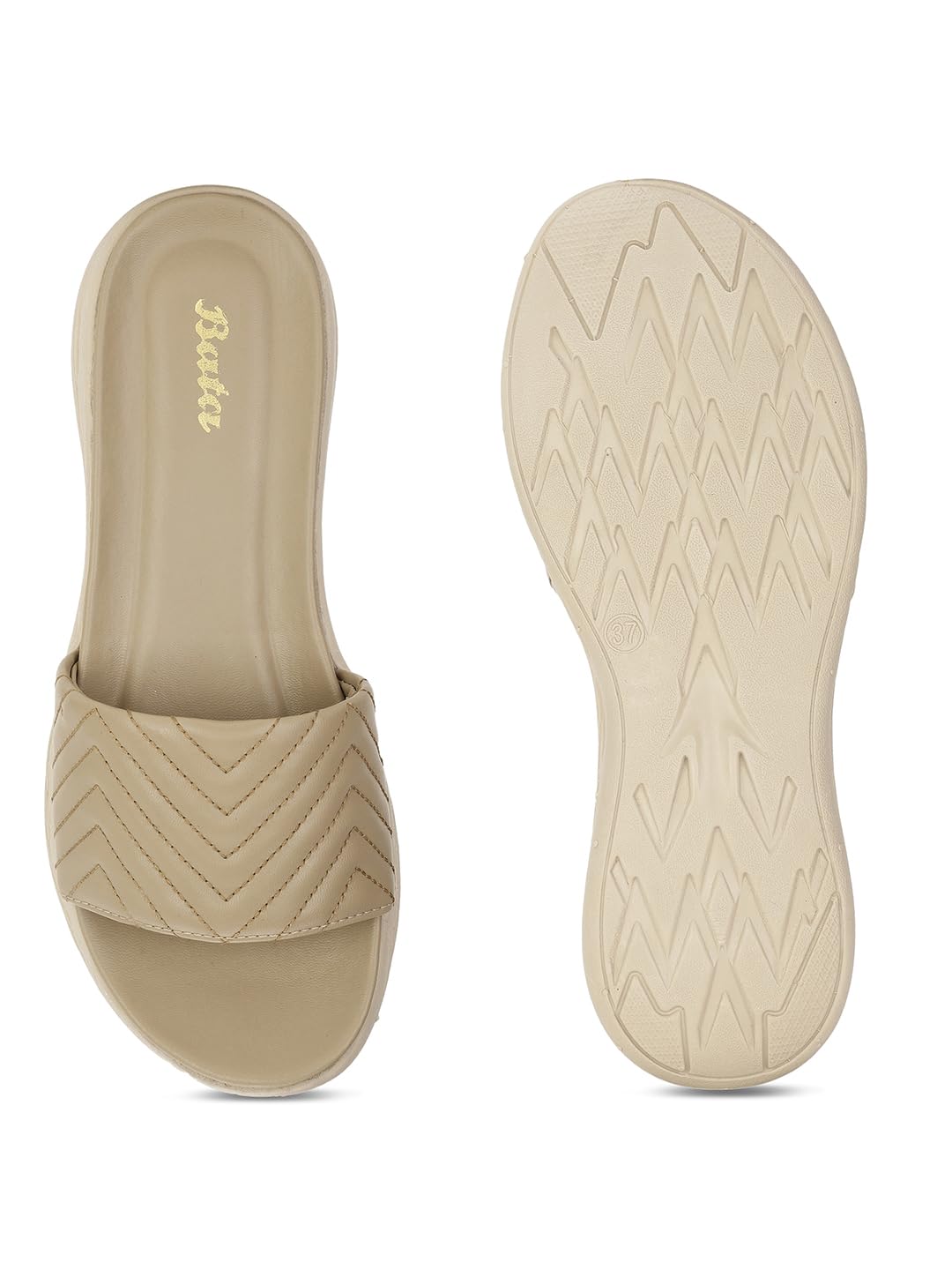 Bata Women's Beige Platform Heels Sandals - Image 4