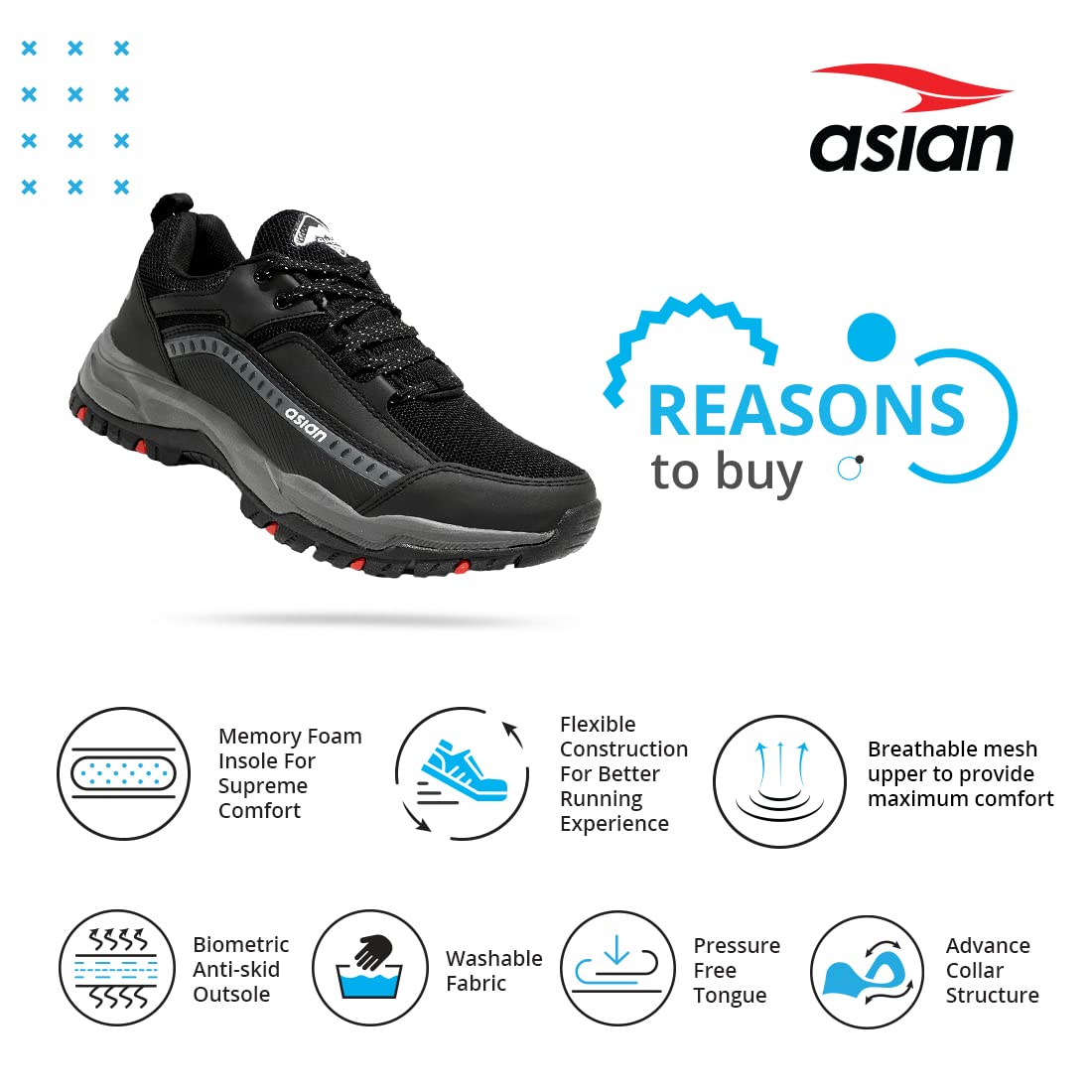 ASIAN Men's Sports Trekking Hiking Shoes - Image 4