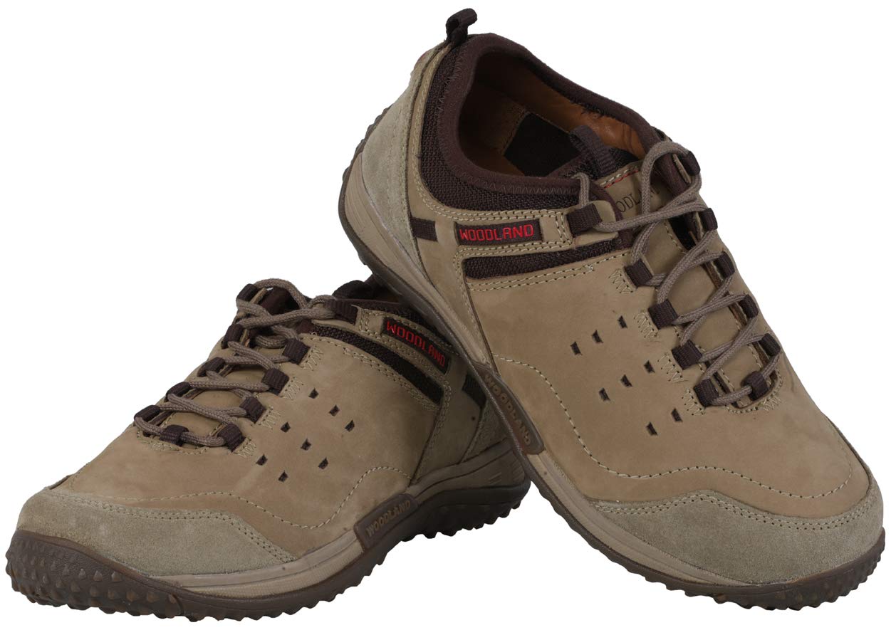 Woodland Men's Khaki Leather Casuals Shoes - Image 4