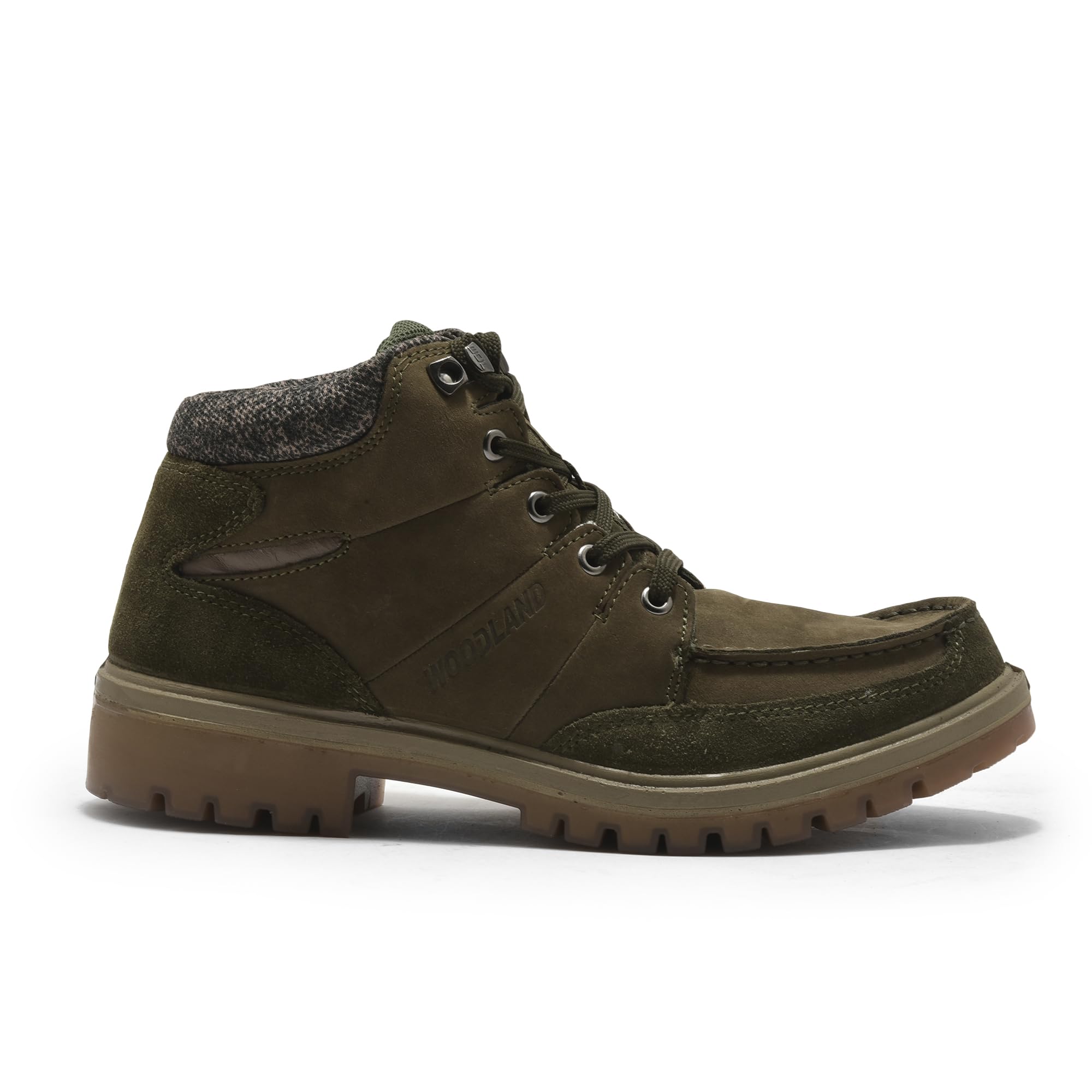 Woodland Men's Olive Green Leather Ankle Boot