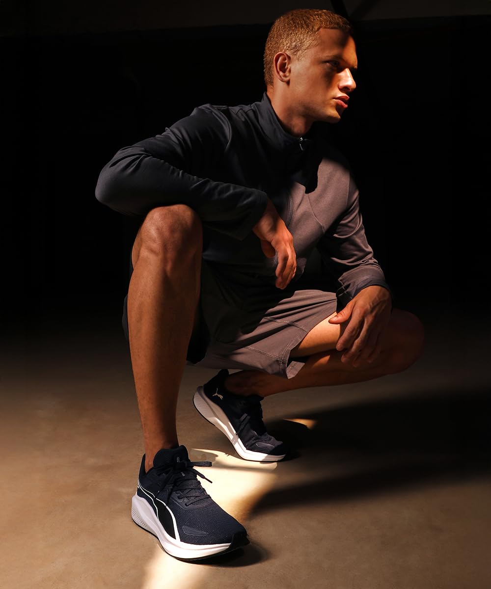 Puma Skyrocket Lite Navy Black White Running Shoe for Men - Image 5