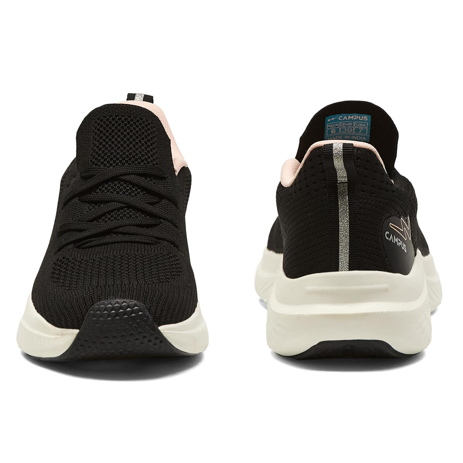 Campus Willo Walking Shoes for Women - BLK/Peach - Image 3