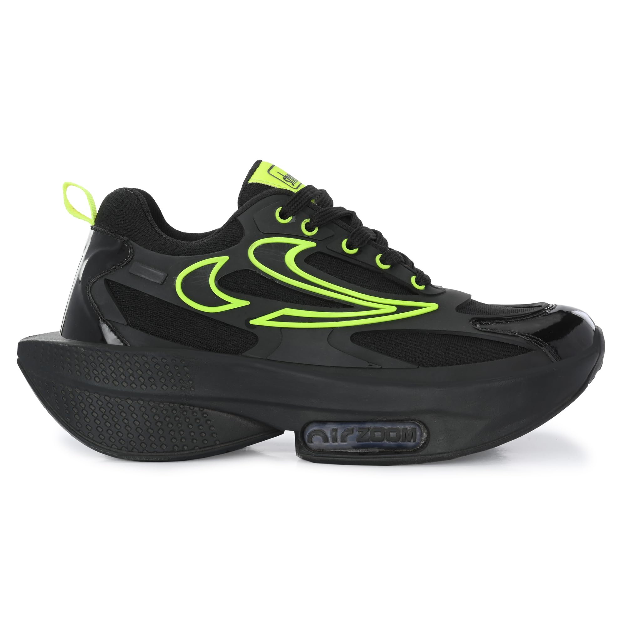 Shoe Island Running Shoes for Men - Black Green - Image 4