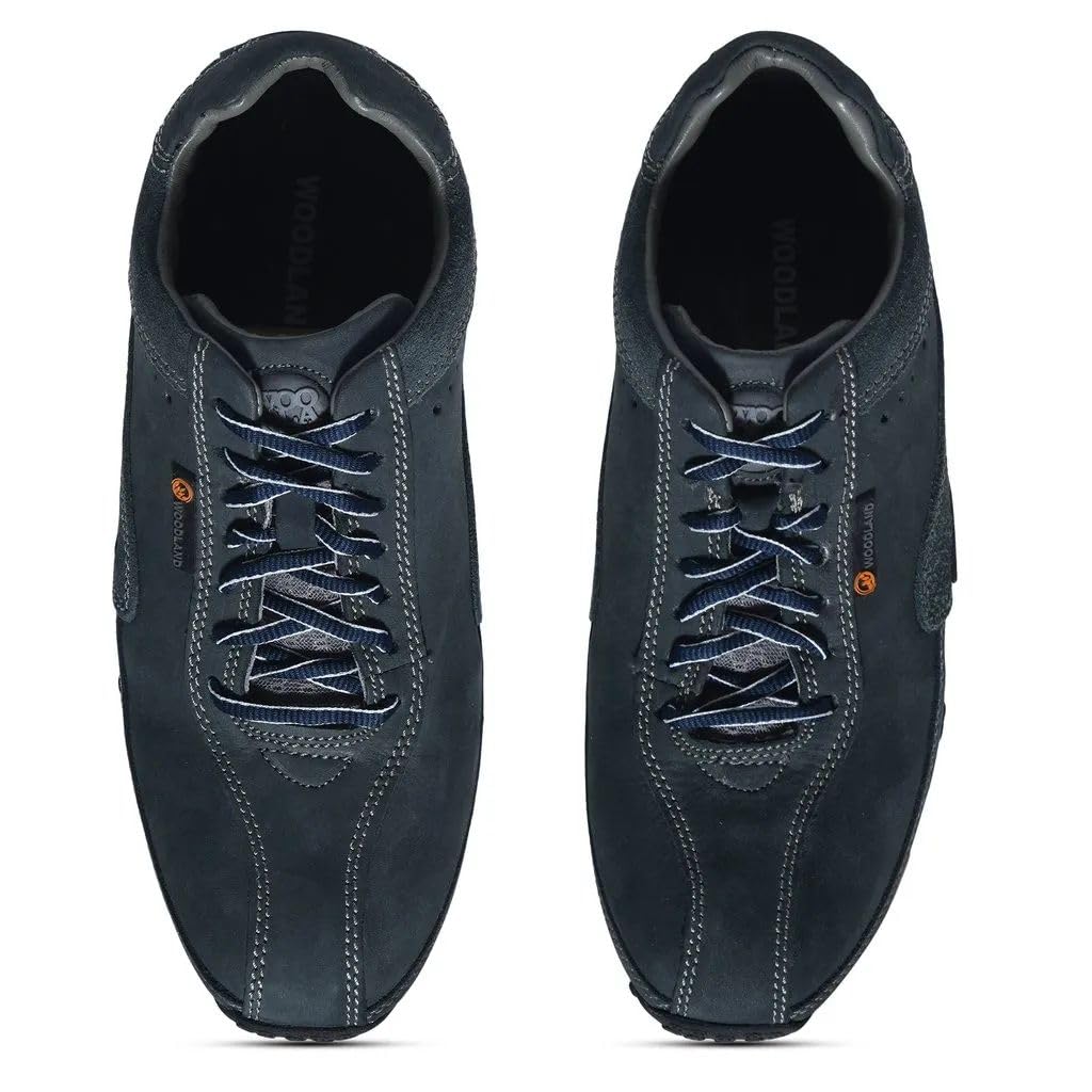 Woodland Men's Leather Casual Shoes - Navy - Image 4