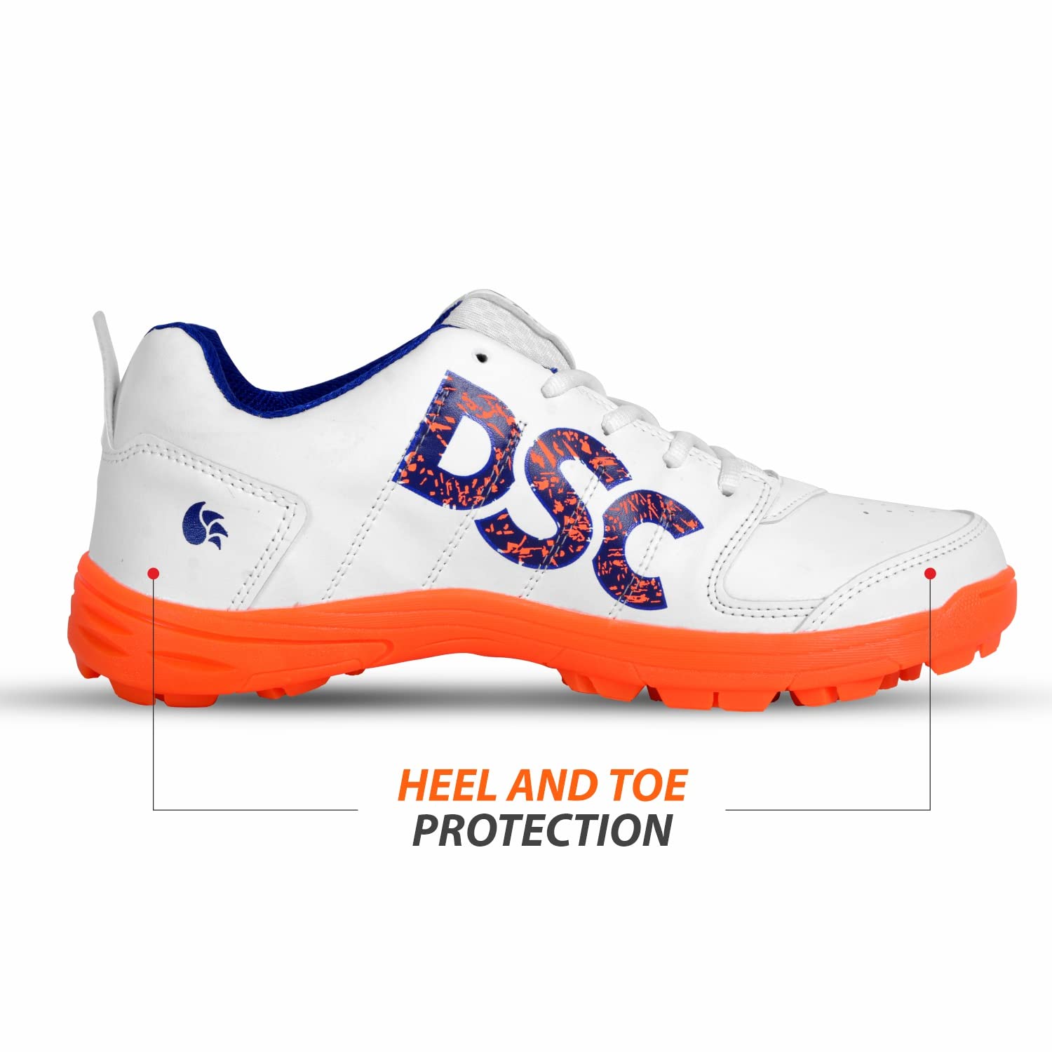 DSC Men's Beamer Cricket Shoes - Fluro Orange-White - Image 3