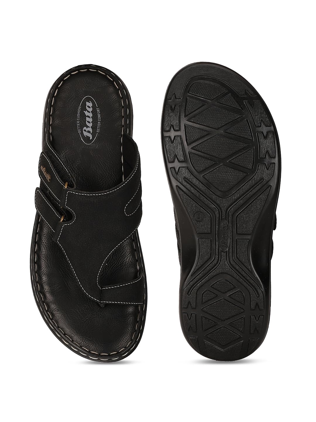 Bata Men's Black Slip-on Sandal - Image 4