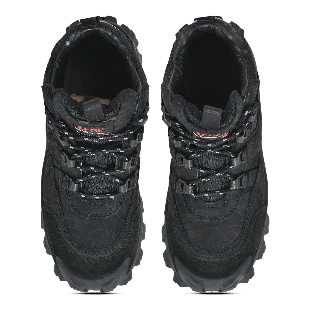 Woodland Men's Charcoal Black Leather Sneaker - Image 4