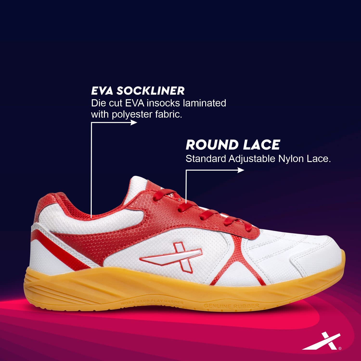 Vector X Ranger Court Shoes - White Red - Image 2