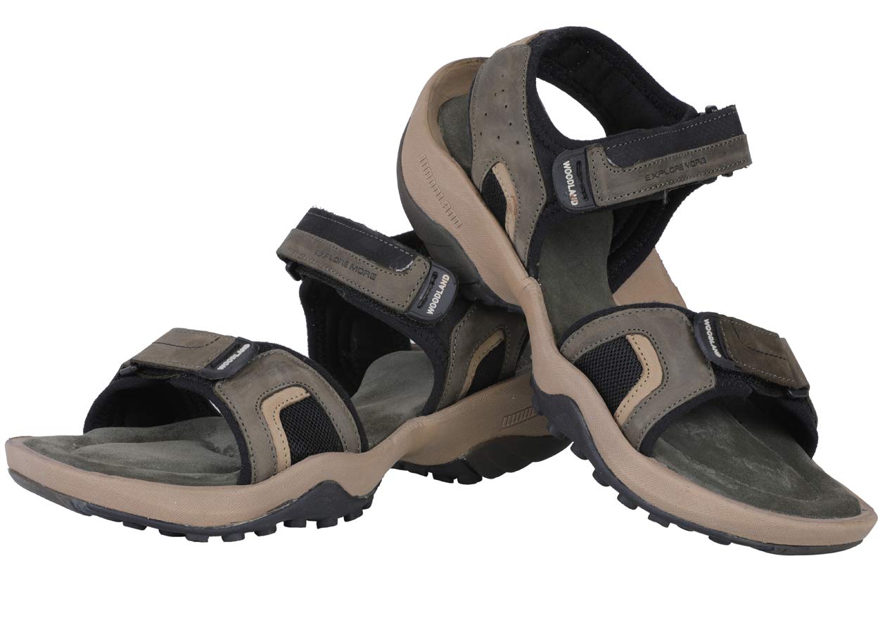 Woodland Men's Olive Green Leather Sandal - Image 4