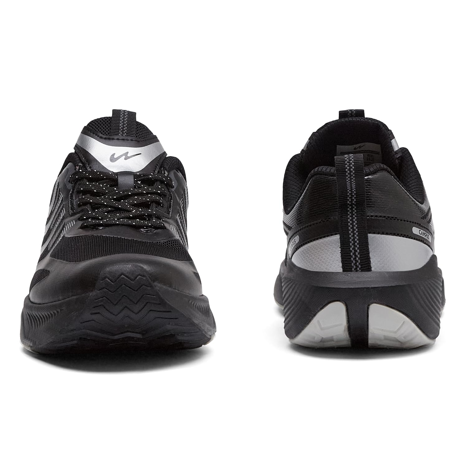 Campus Sniper Men's Running Shoes - Black Silver - Image 3