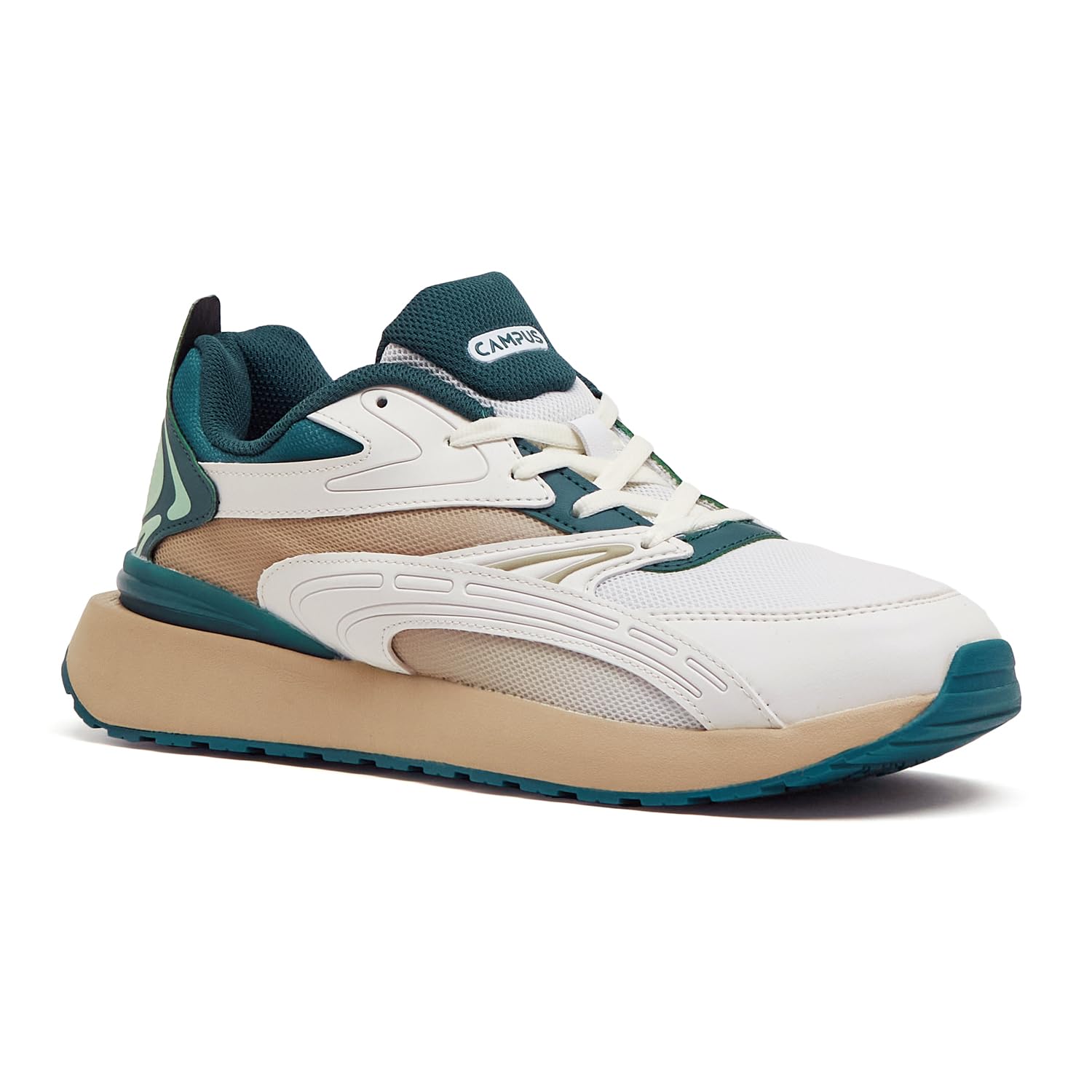 Campus Vitality Sneakers for Men - Off White/Dark Green
