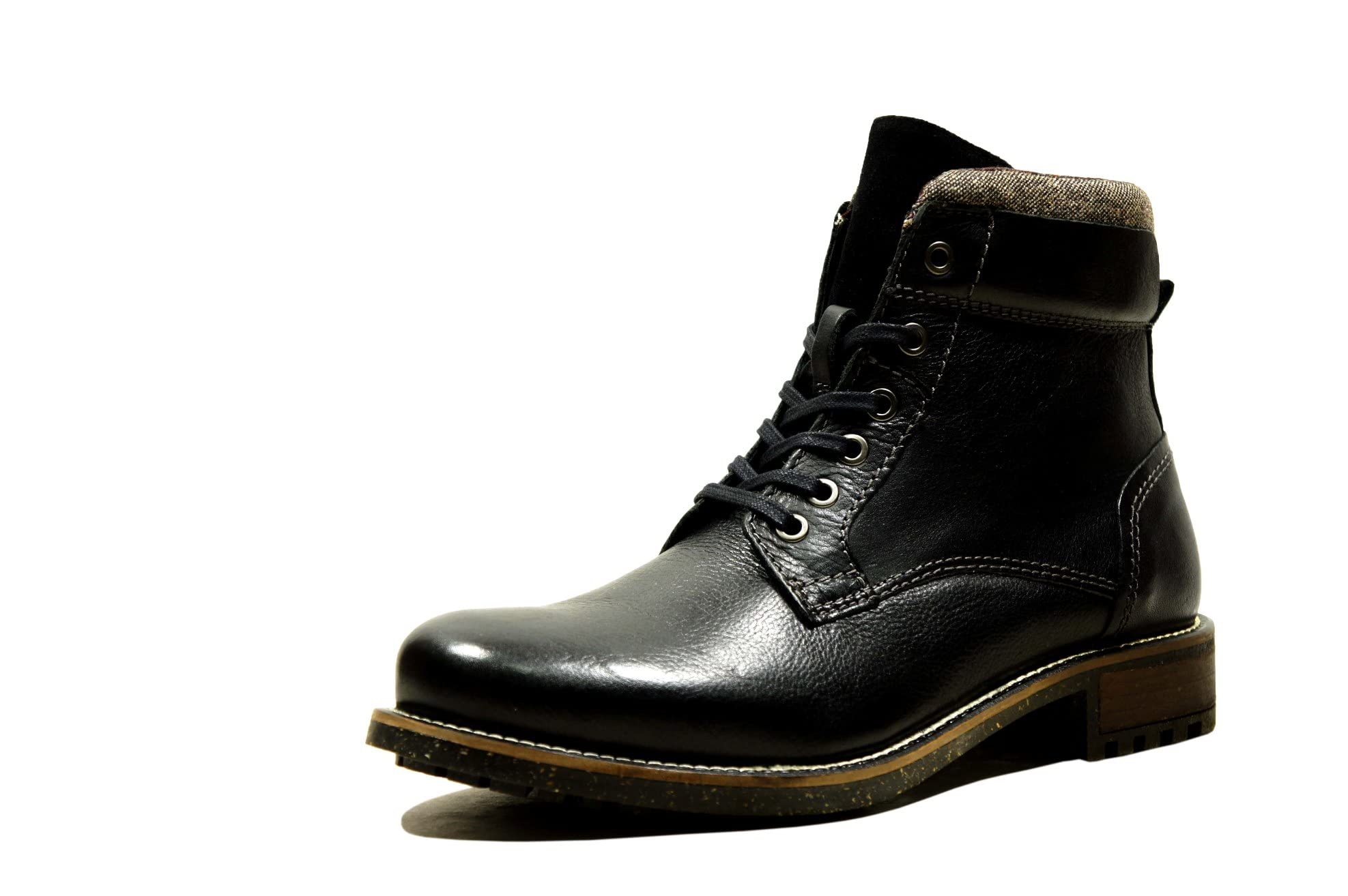 Hx London Leather Men's High Top Lace-Up Boot - Black - Image 4