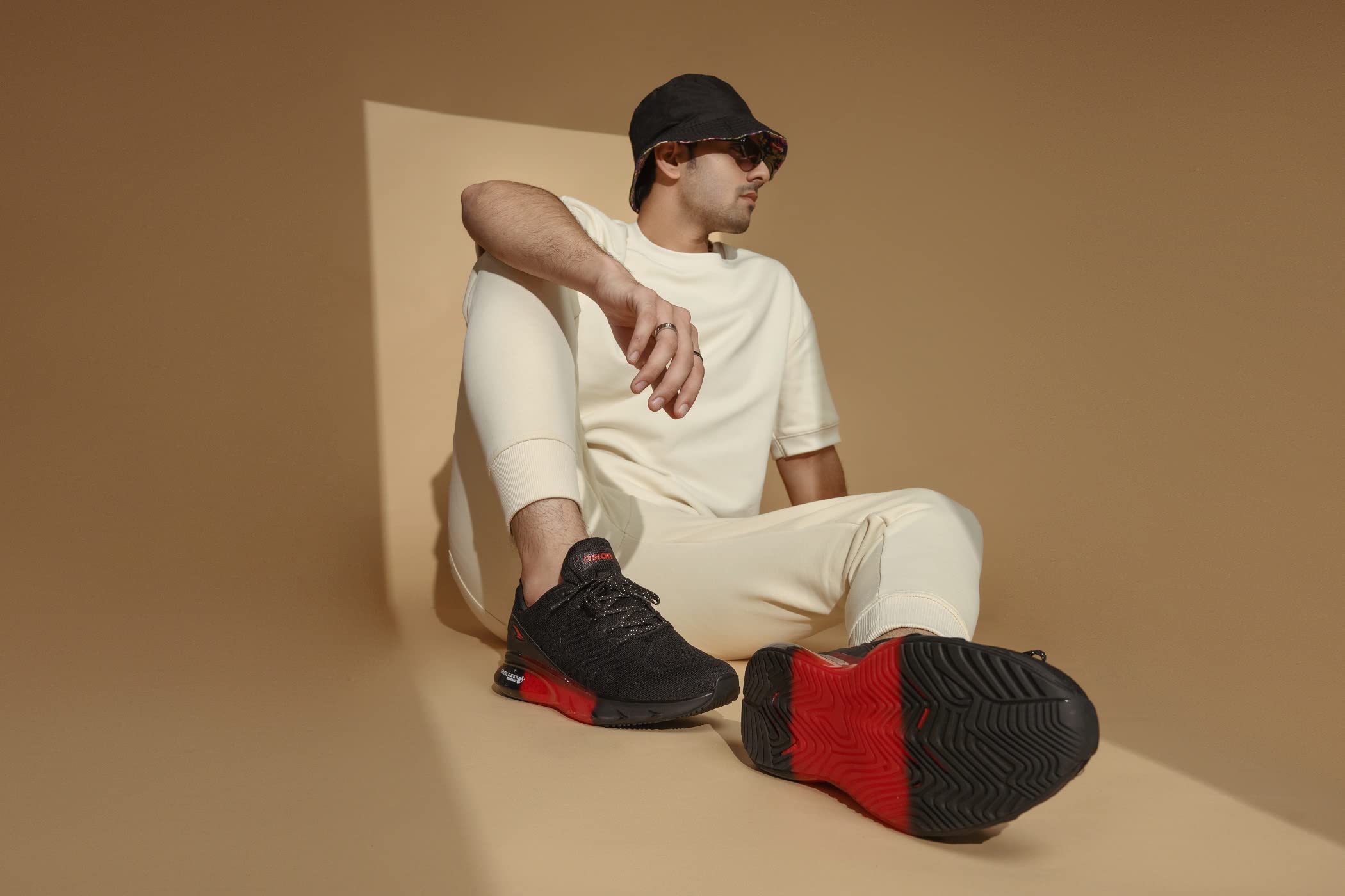 ASIAN Crystal-13 Sneakers for Men - Black/Red - Image 5