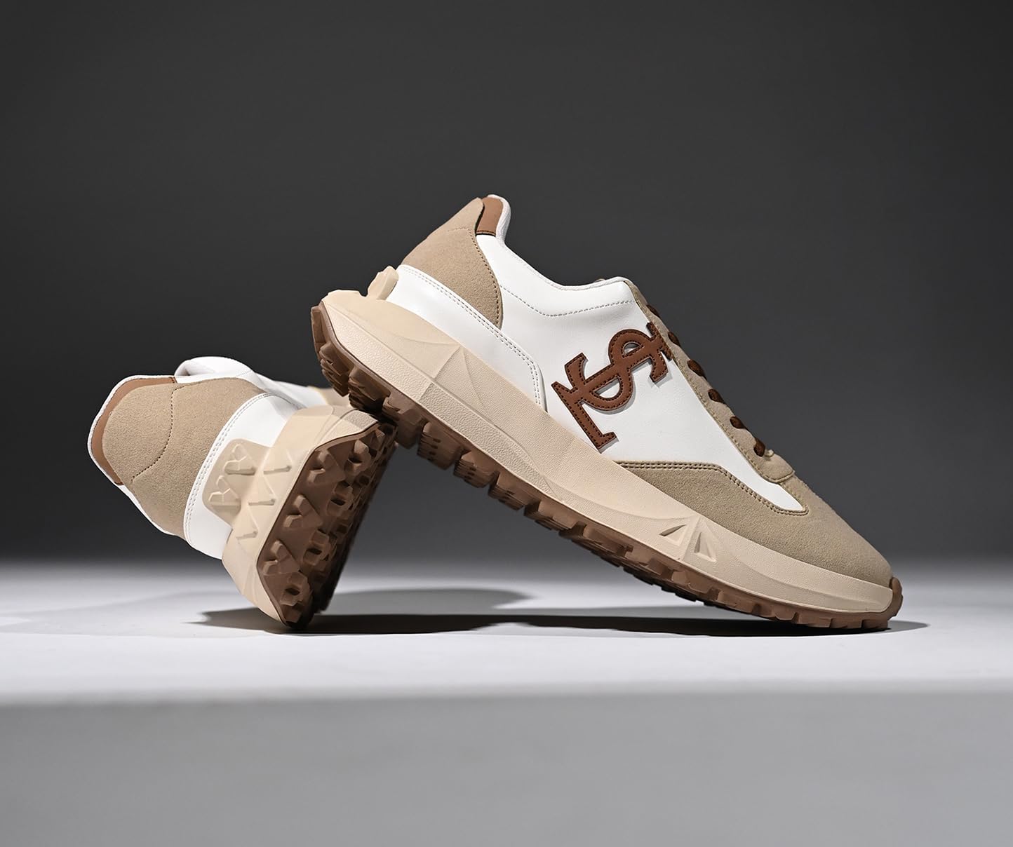 LOUIS STITCH Beige and White Sneaker for Men - Image 3