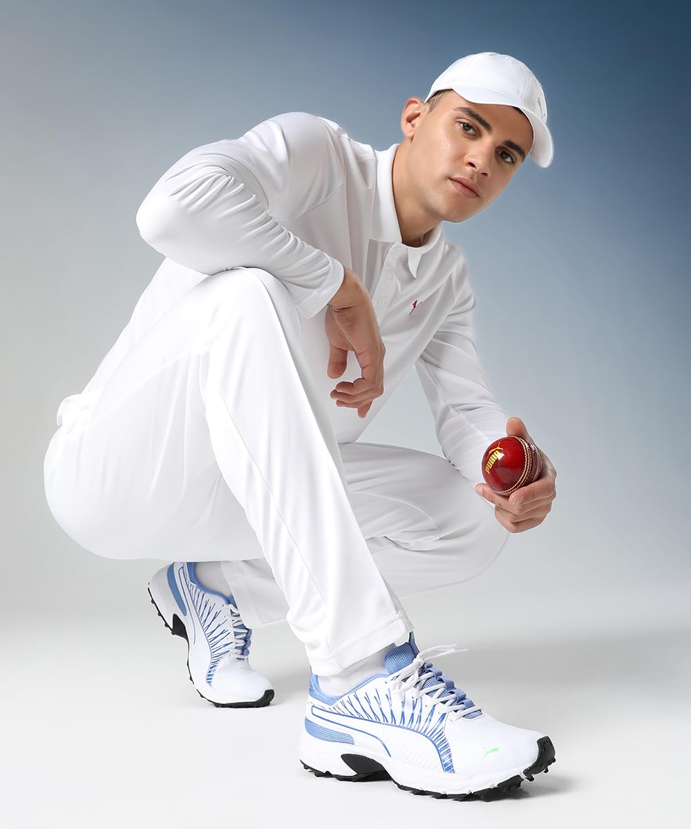 Puma Mens Cricket Shoe - White Blue Green - Image 5