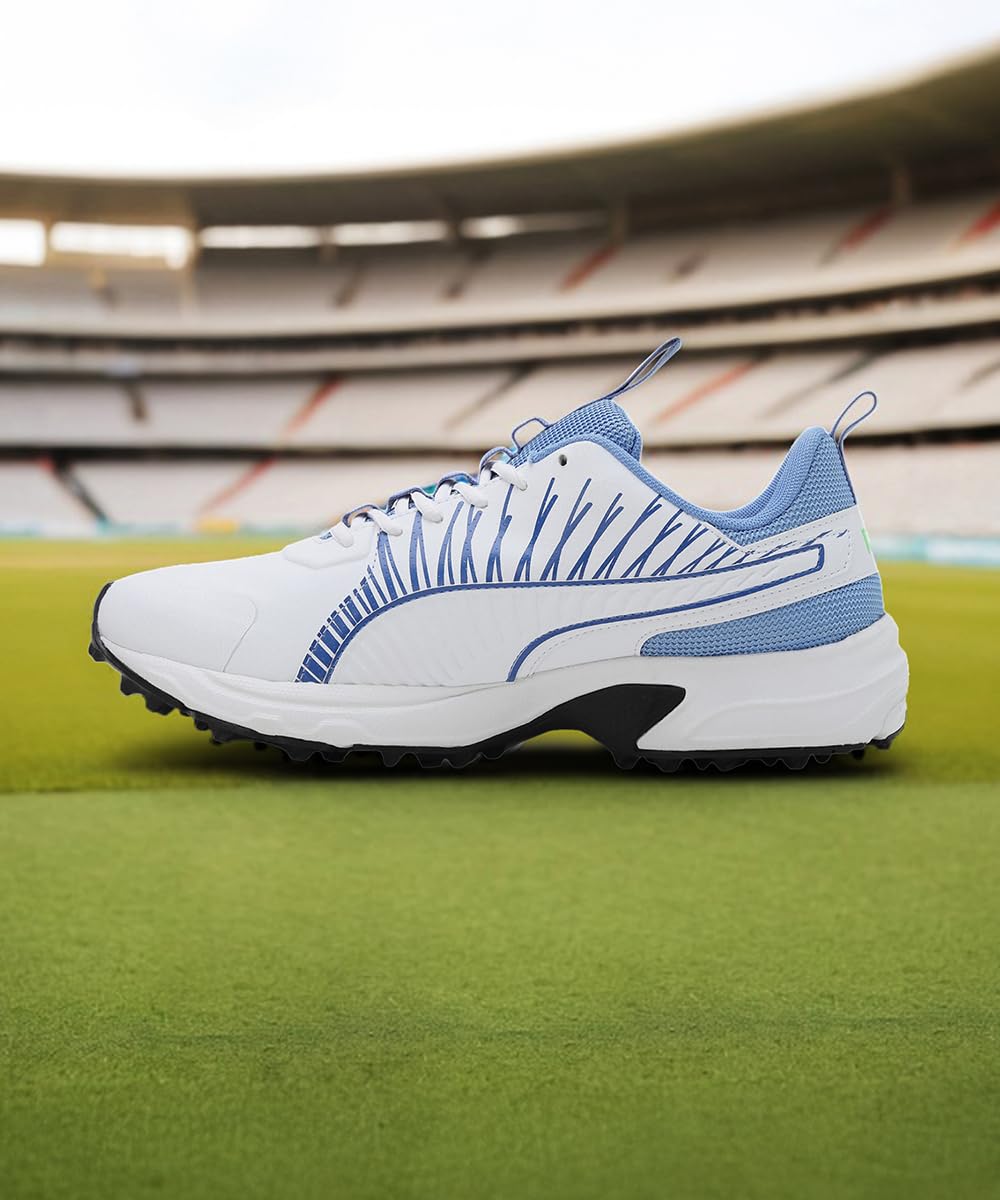 Puma Mens Cricket Shoe - White Blue Green - Image 2