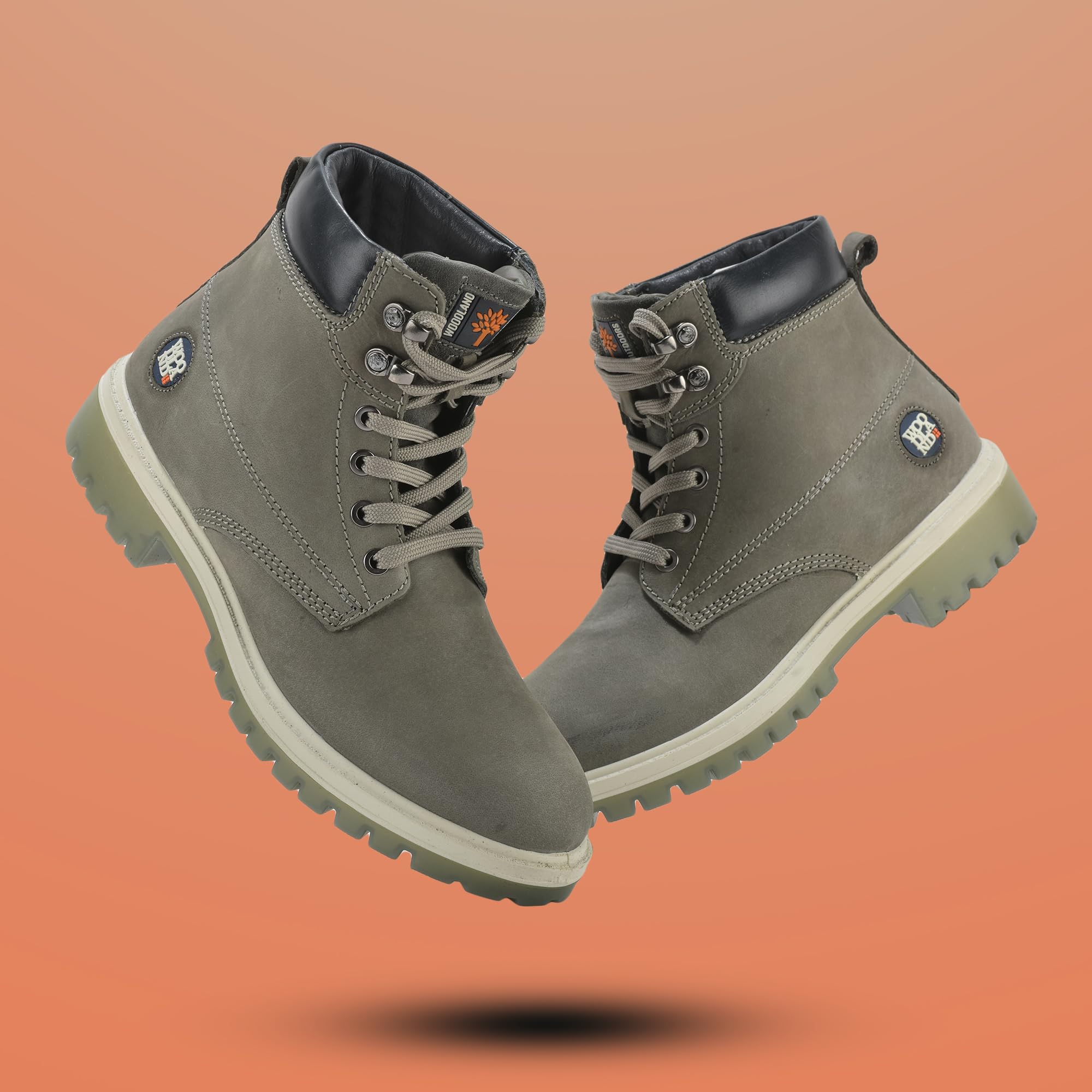 Woodland Men's Dark Grey Leather Boots - Image 4