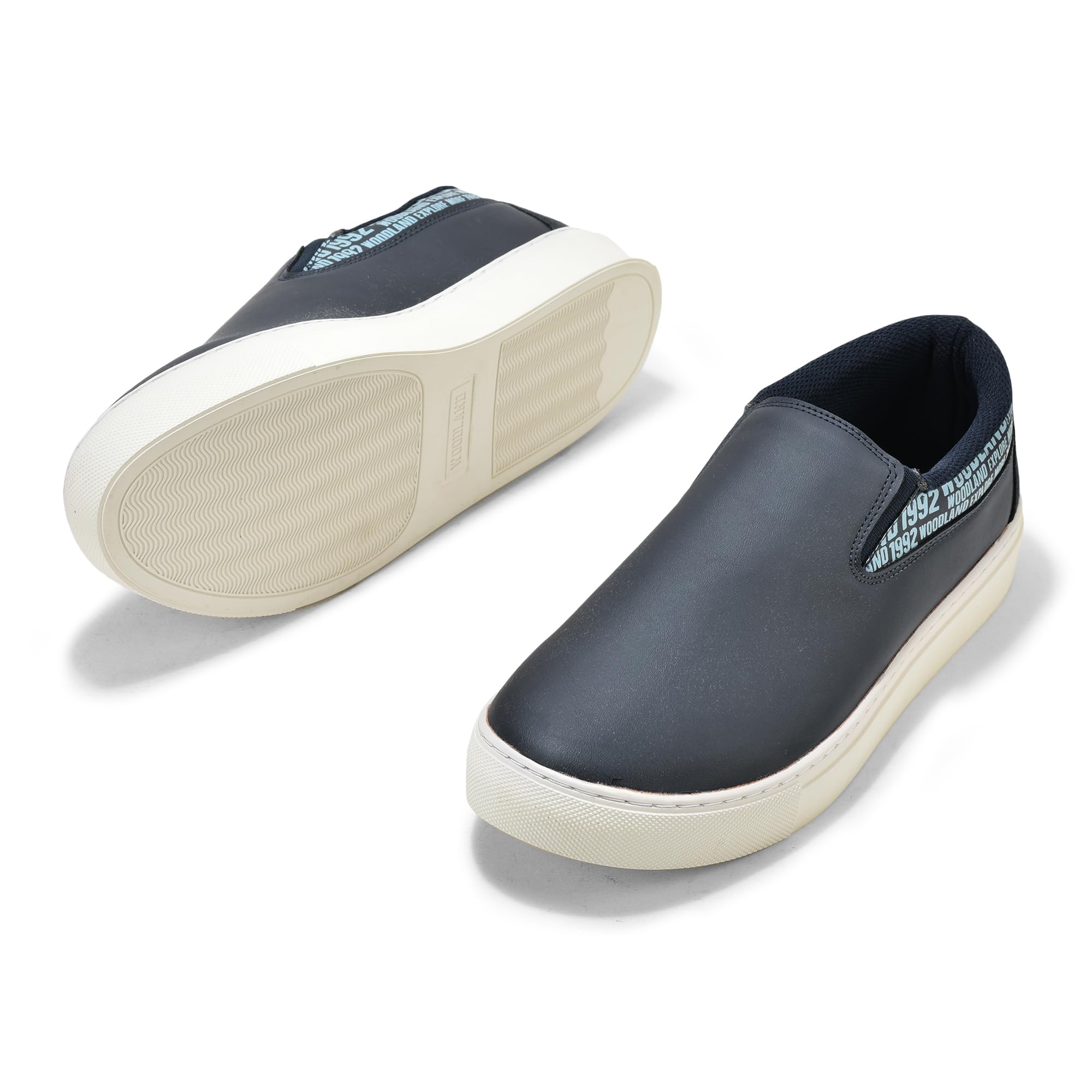 Woodland Men's Navy PU Sneakers - Image 5