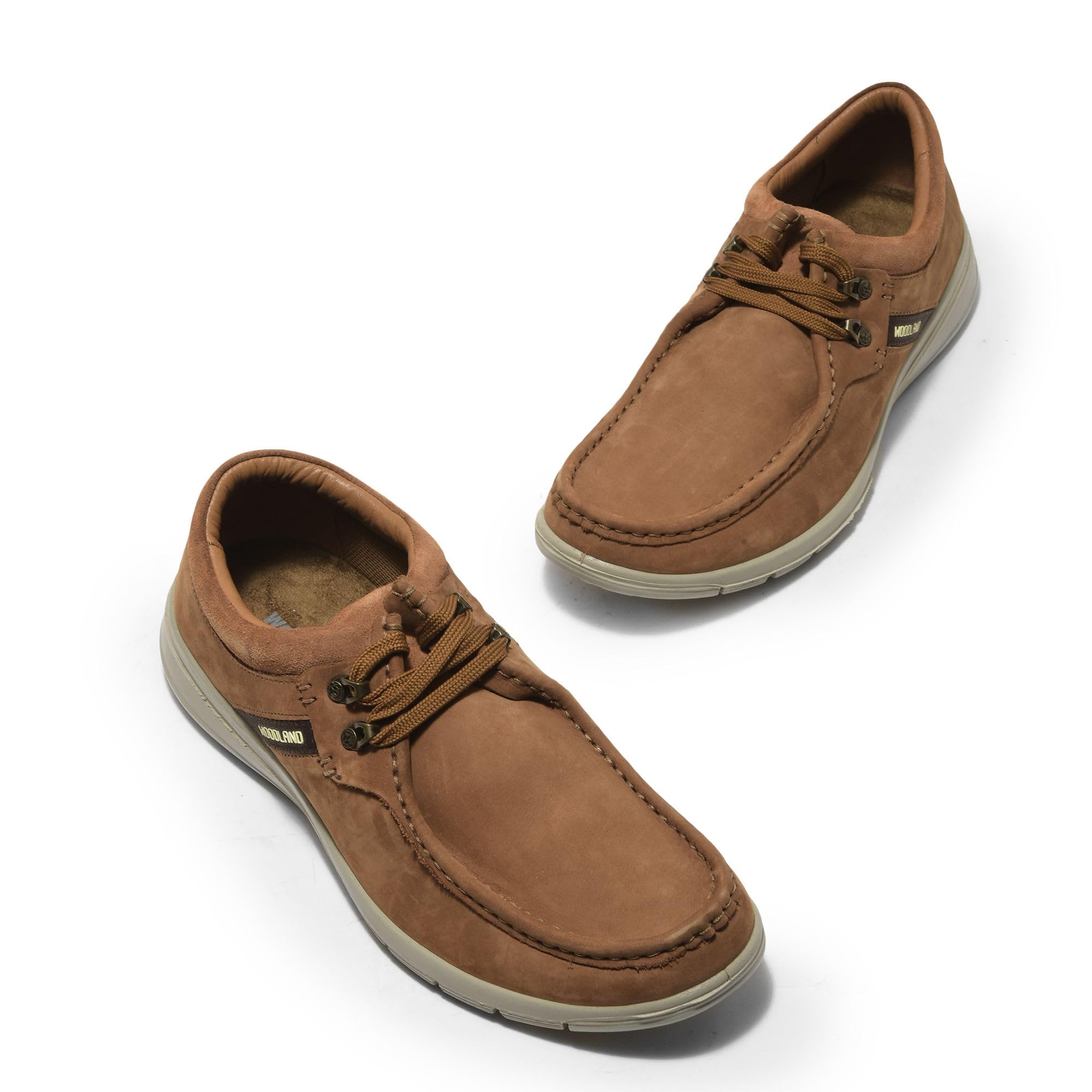 Woodland Men's Cashew Brown Leather Casual Shoe - Image 3