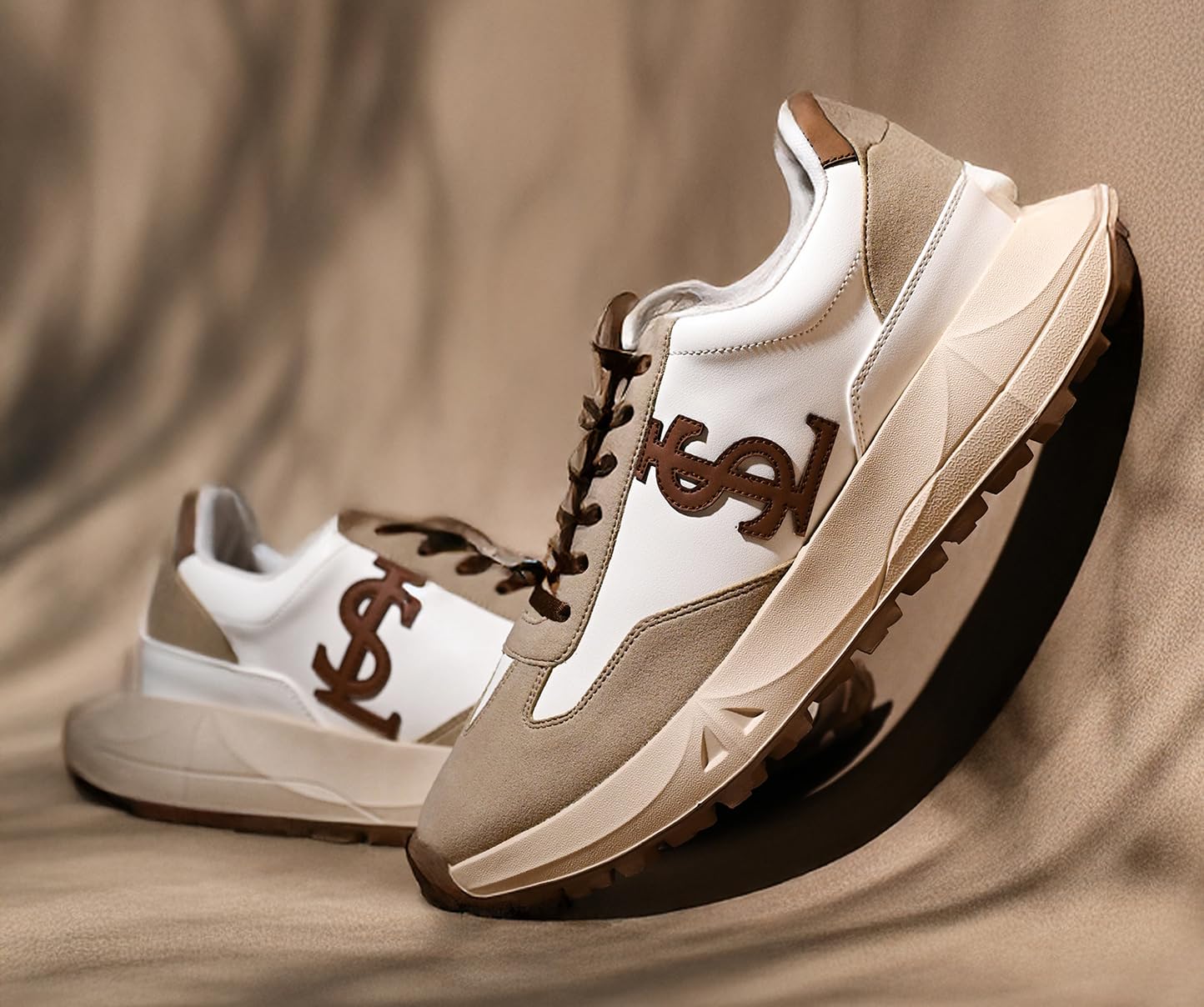 LOUIS STITCH Beige and White Sneaker for Men - Image 2