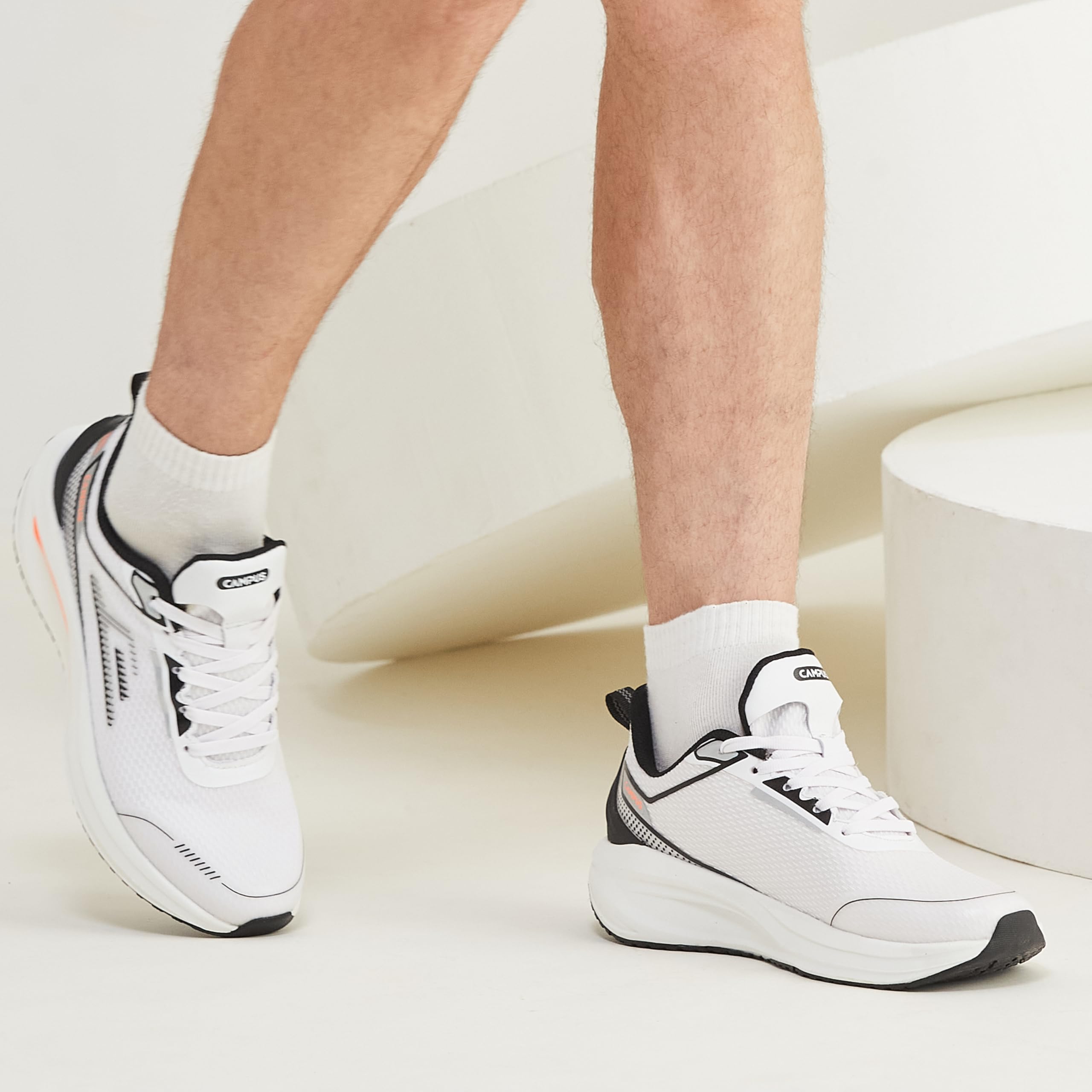 Campus Men STRUT Running Shoes - White/Black - Image 3