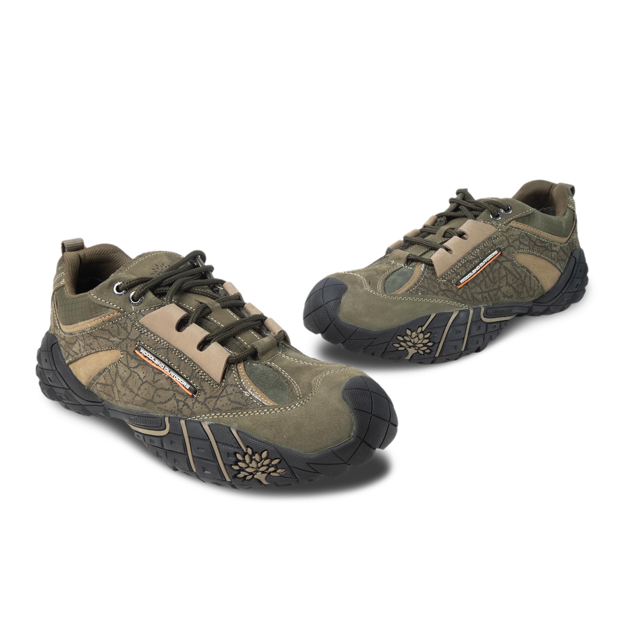 Woodland Men's Olive Green Nubuk Buff Casual Shoes - Image 2