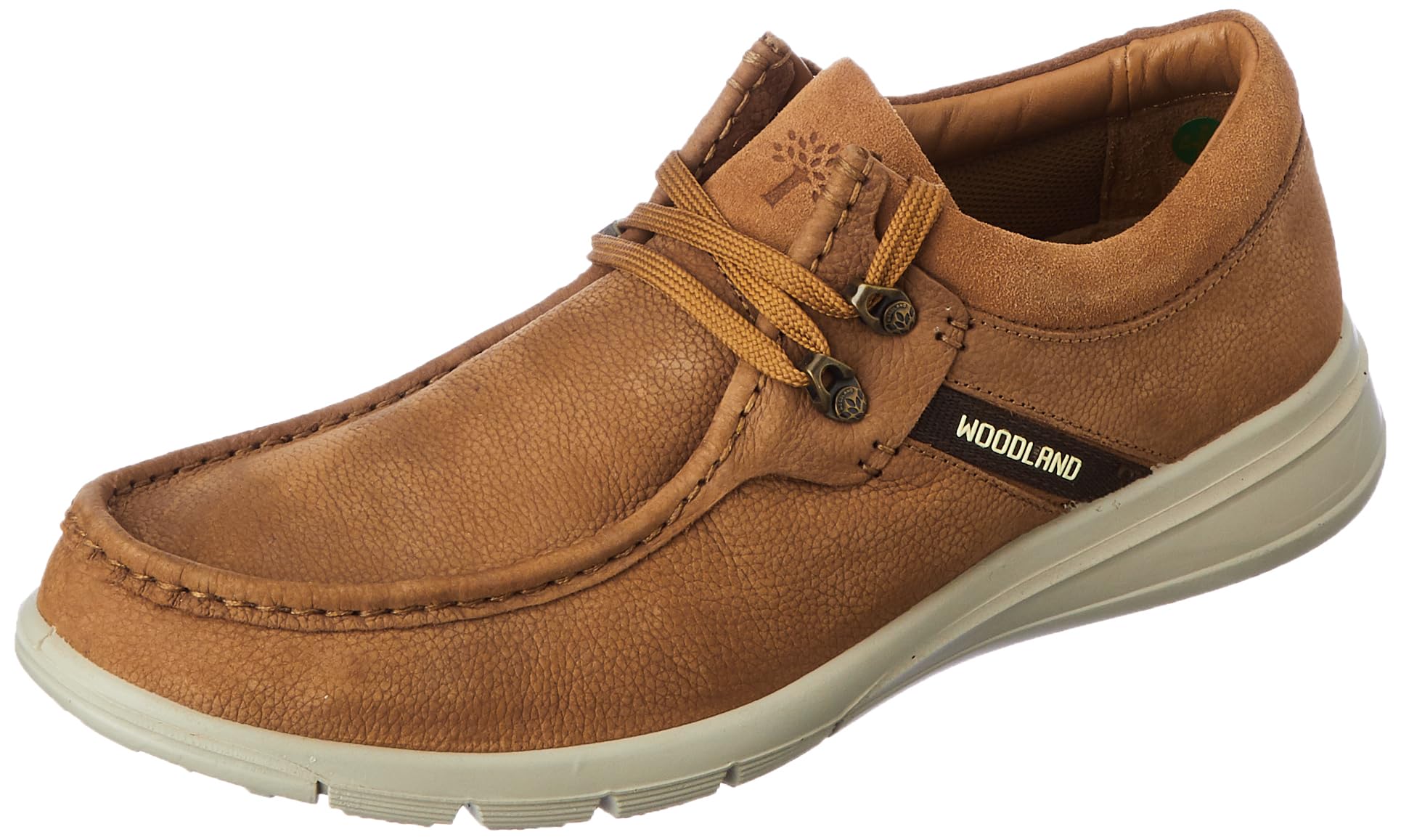 Woodland Men's Cashew Brown Leather Casual Shoe