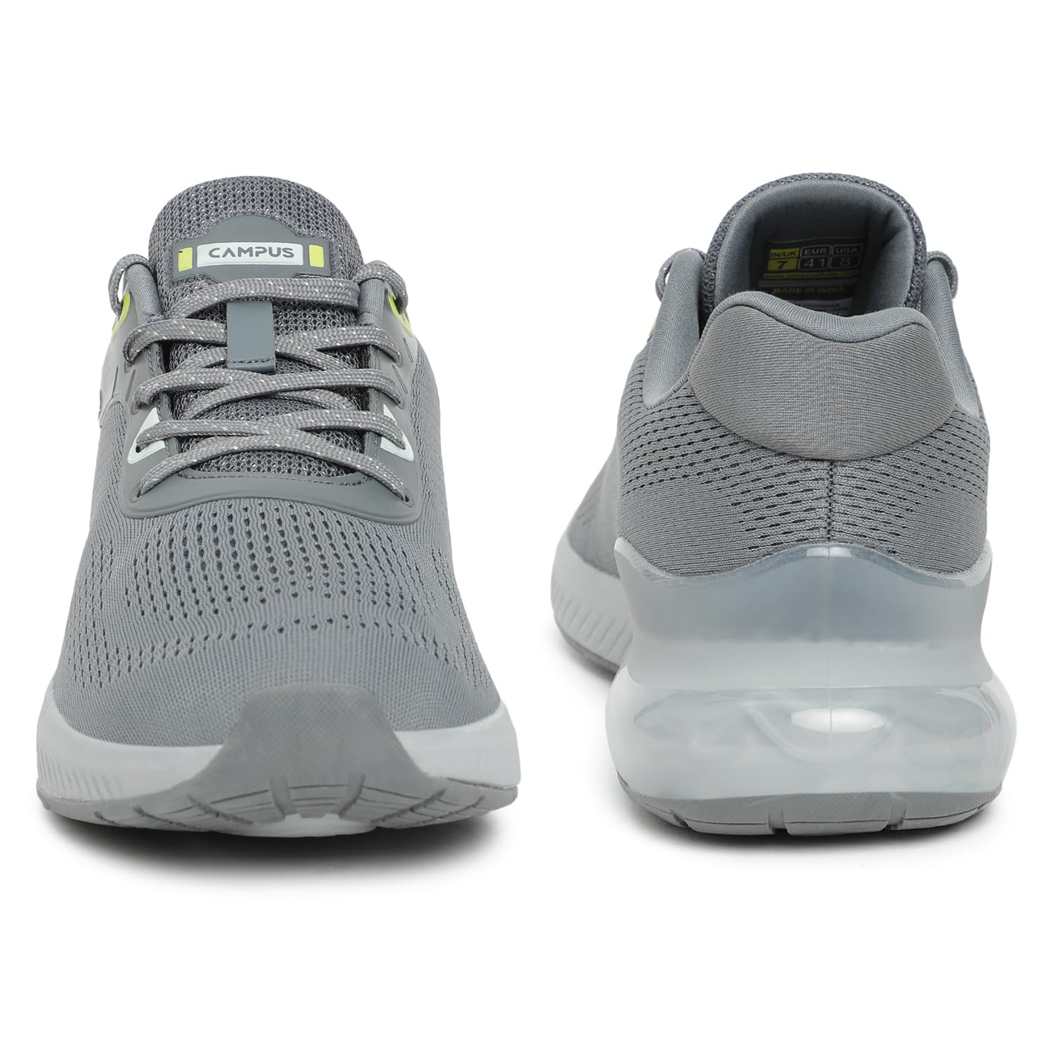 Campus Men's Dunk Running Shoes - Grey/Lemon - Image 3