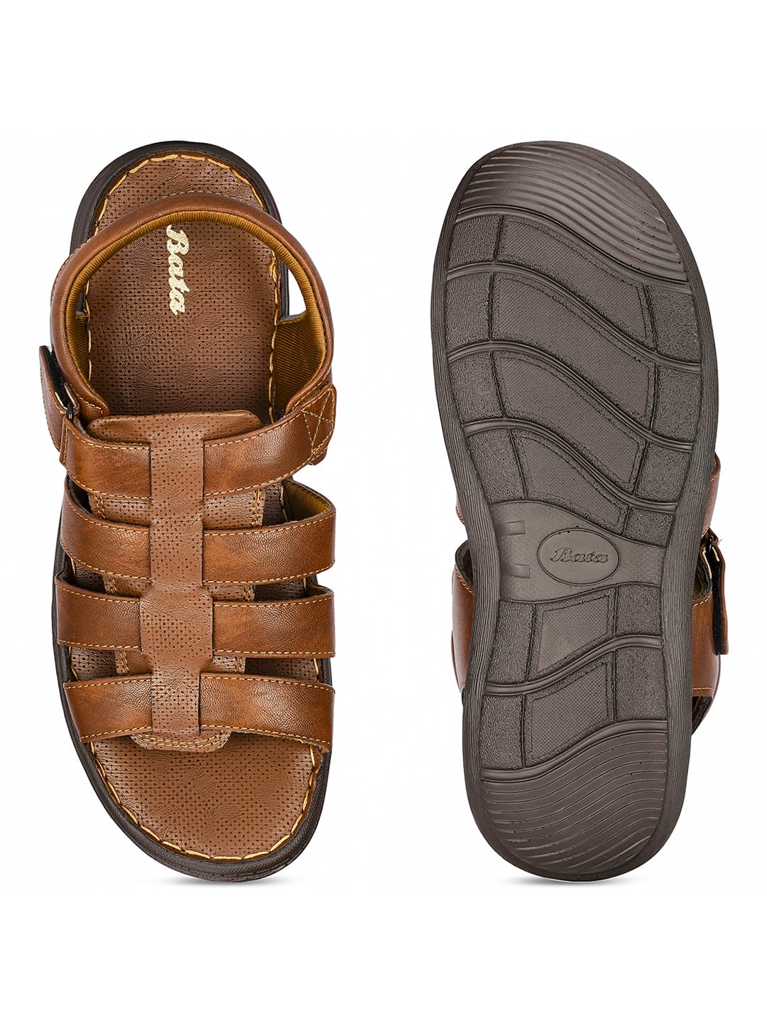 Bata Men's Brown Slip-on Fisherman Sandal - Image 4