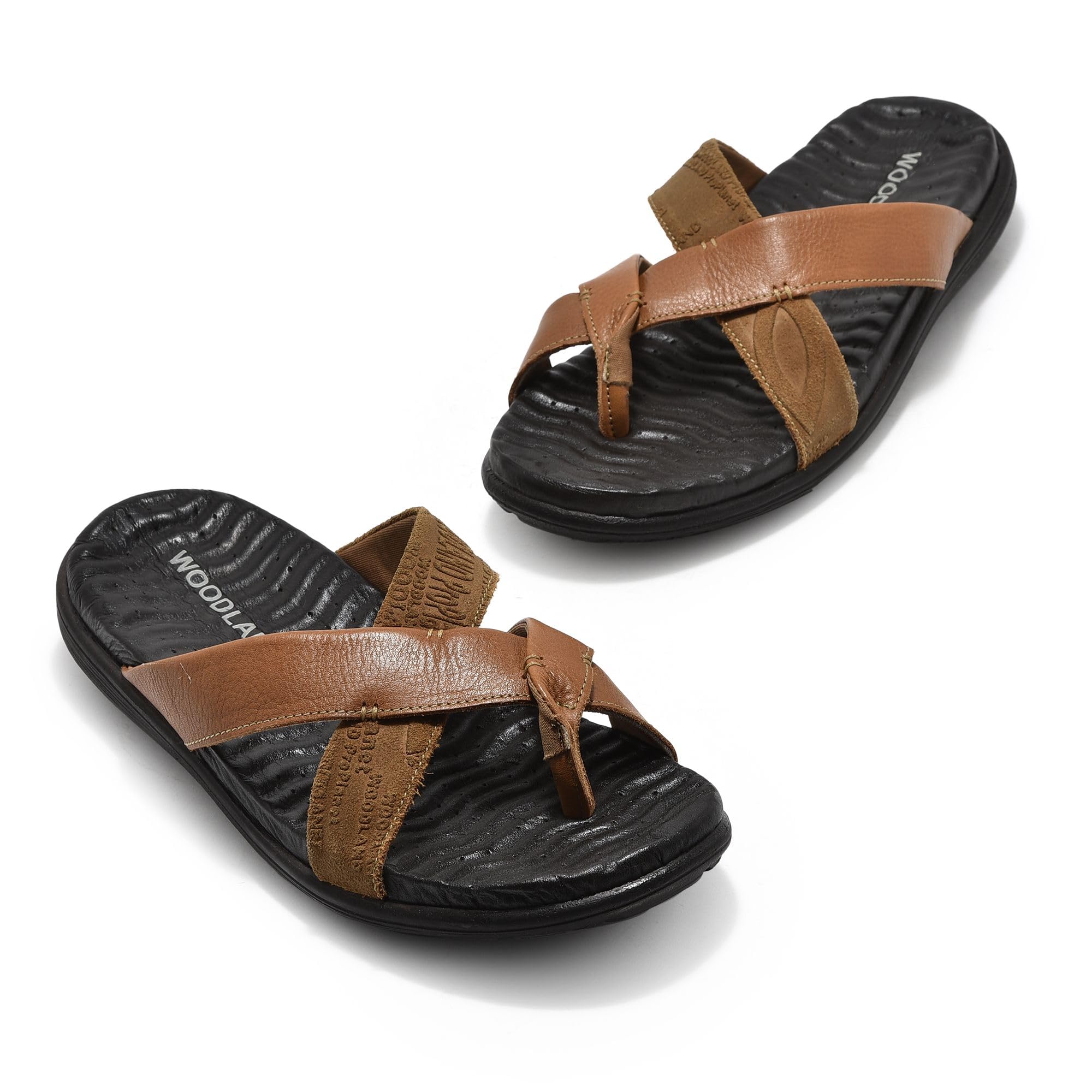 Woodland Men's Camel Leather Slipper - Image 2