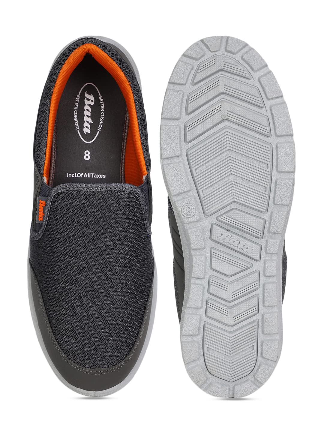 Bata Men's Grey Slip-On Walking Shoes - Image 4