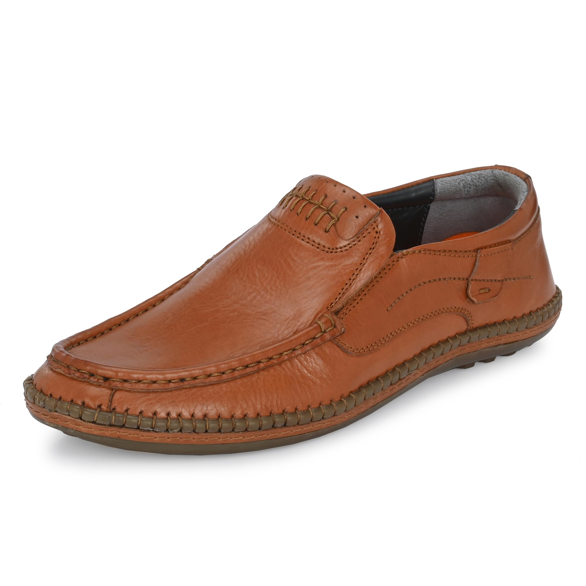 Centrino Blue Leather Loafers for Men