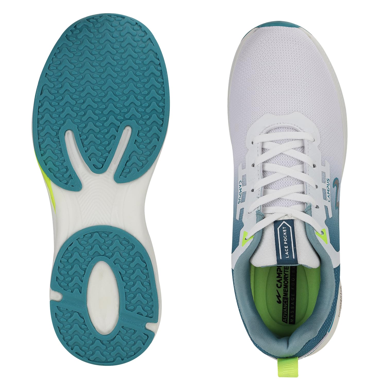 Campus Men's Running Shoes - White Turquoise Blue - Image 5