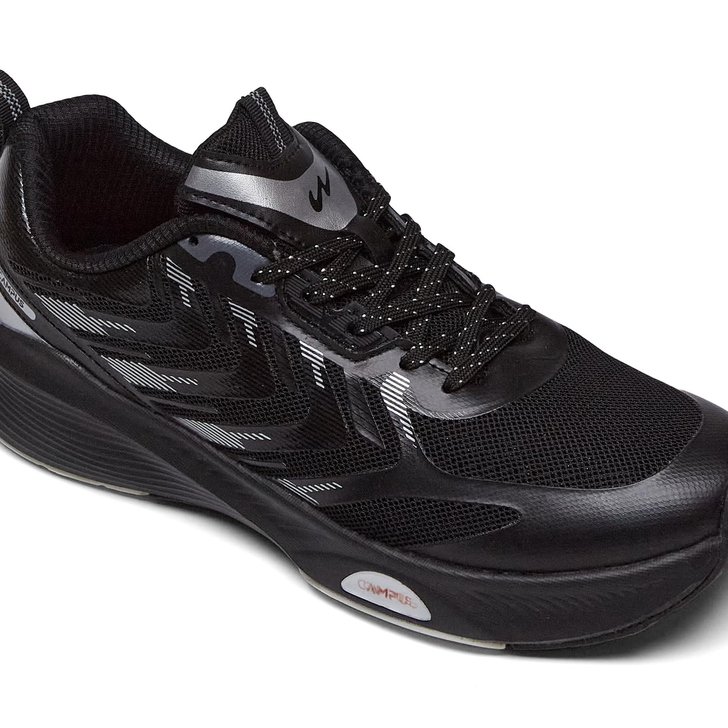 Campus Sniper Men's Running Shoes - Black Silver - Image 4