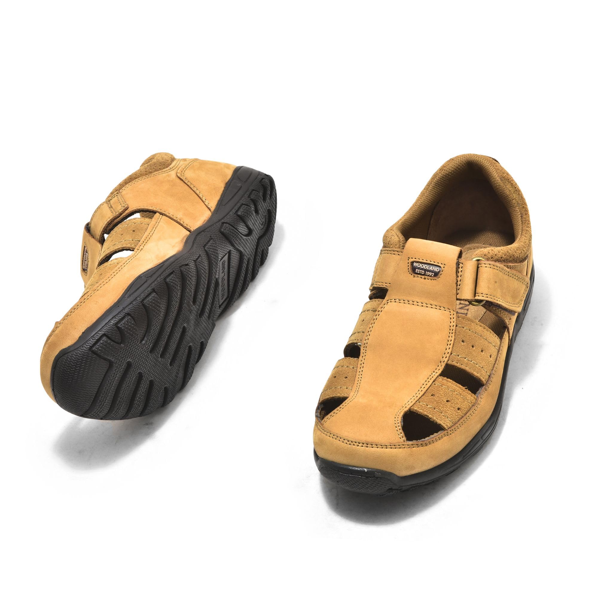 Woodland Men's Camel Leather Sandals - Image 4