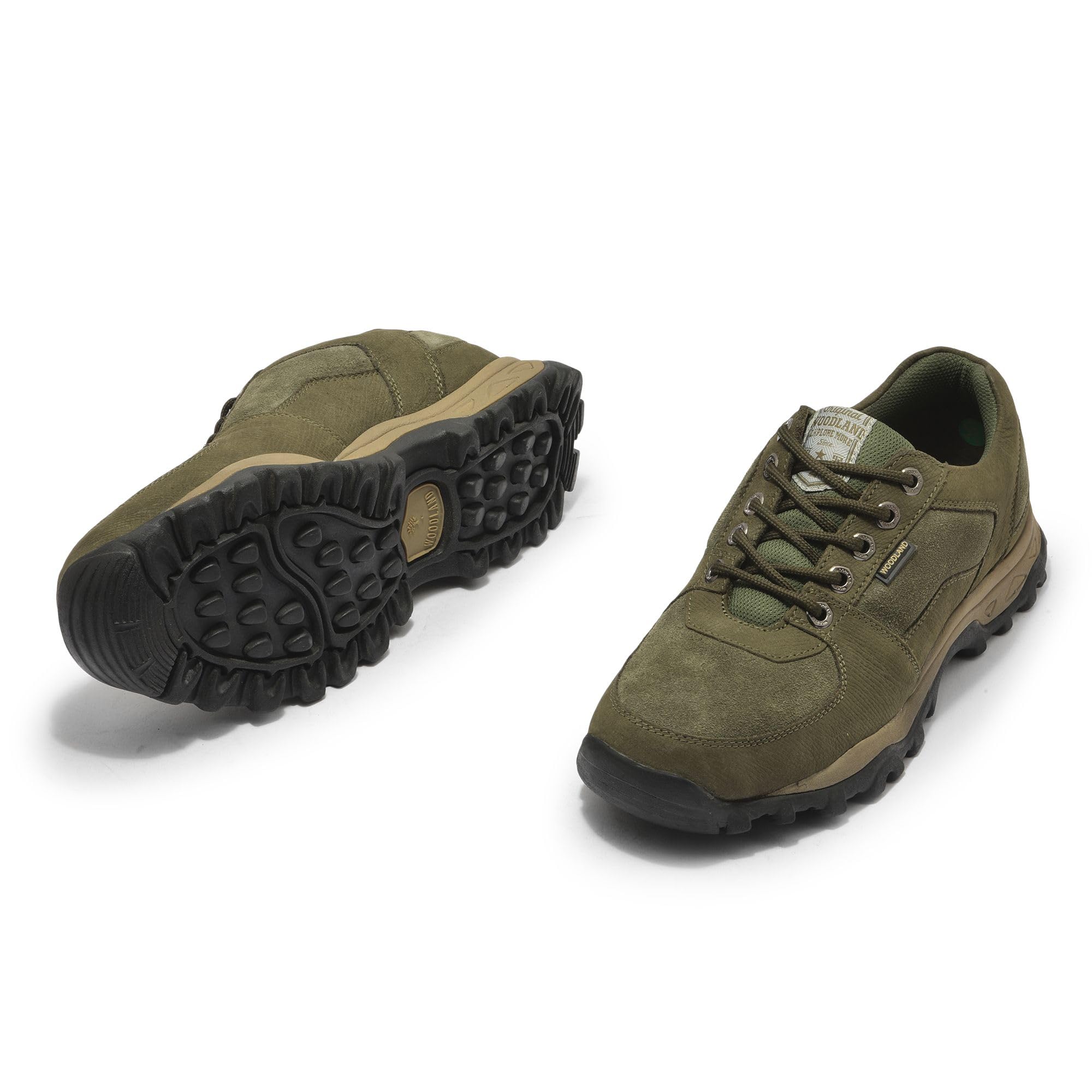 Woodland Men's Olive Green Leather Loafers - Image 5