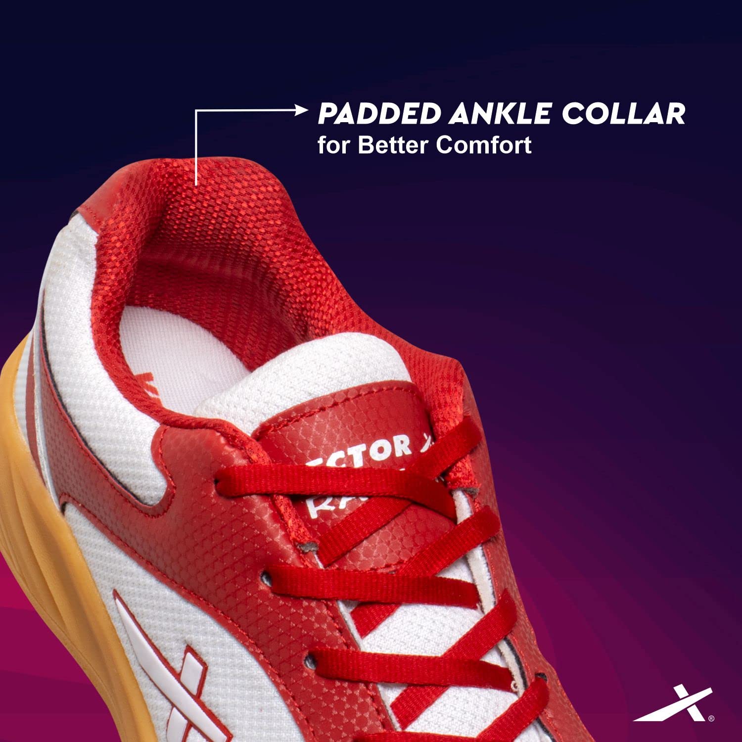 Vector X Ranger Court Shoes - White Red - Image 5